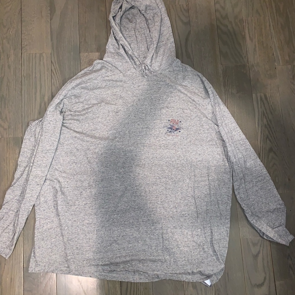 Vintage polo long sleeve shirt w hood size 3xl